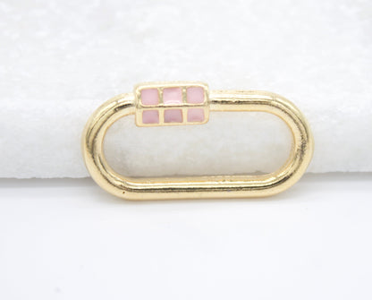 18K Gold Filled Carabiner Lock Pendant Charm Multicolor (A26)