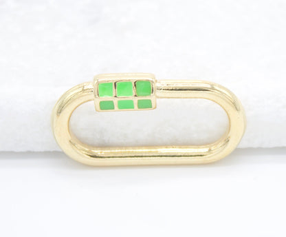 18K Gold Filled Carabiner Lock Pendant Charm Multicolor (A26)