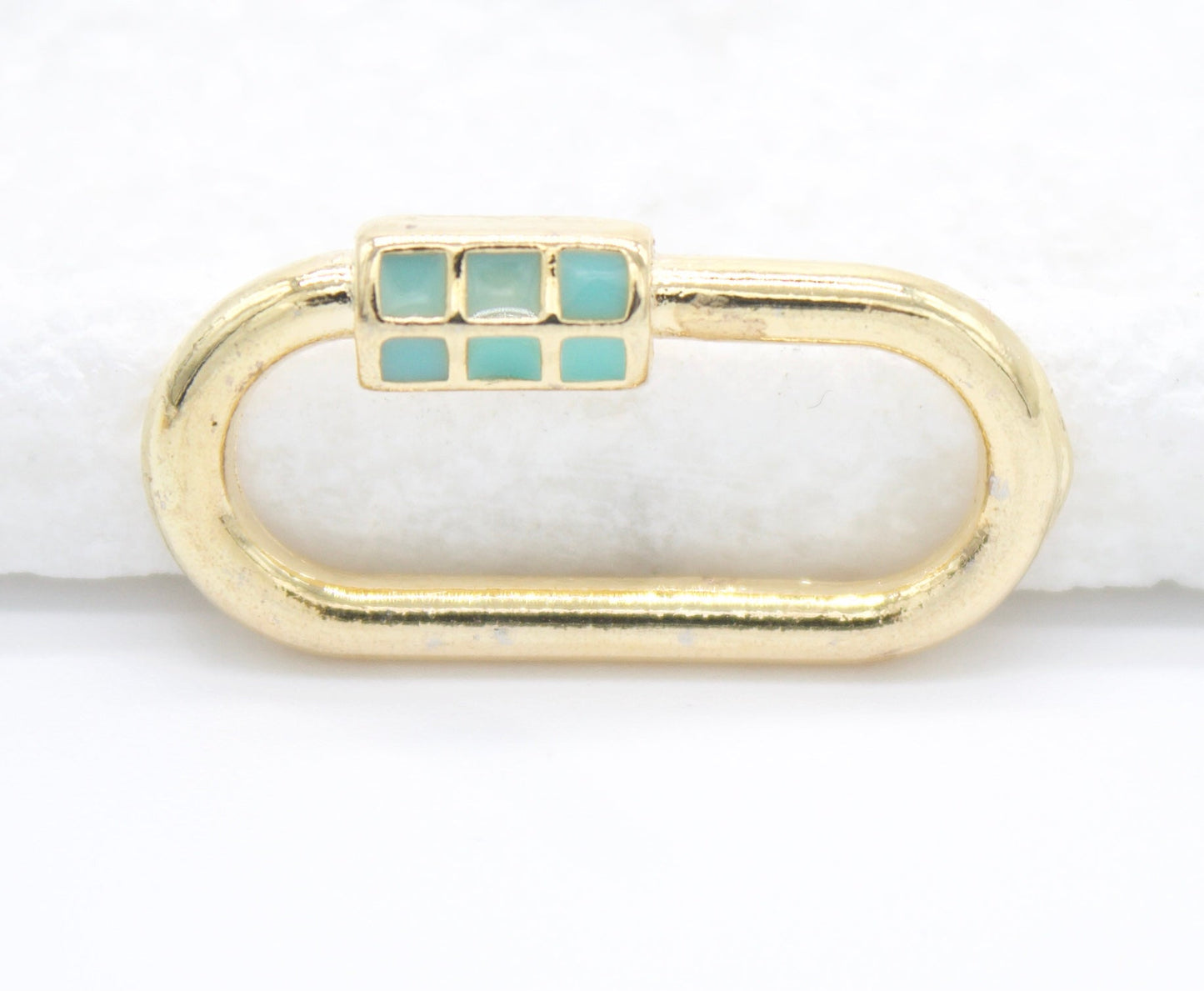 18K Gold Filled Carabiner Lock Pendant Charm Multicolor (A26)