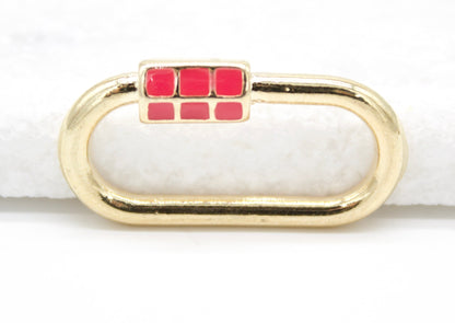 18K Gold Filled Carabiner Lock Pendant Charm Multicolor (A26)