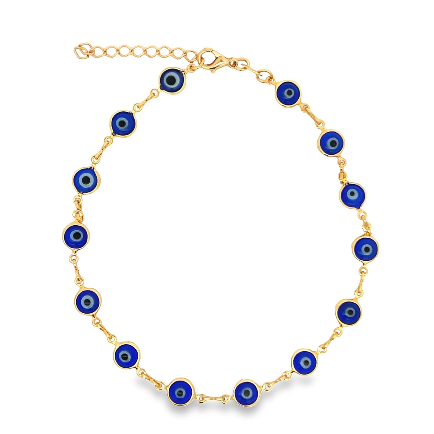 Evil Eye Chain Anklet Dark, Light Blue, Red (E159)