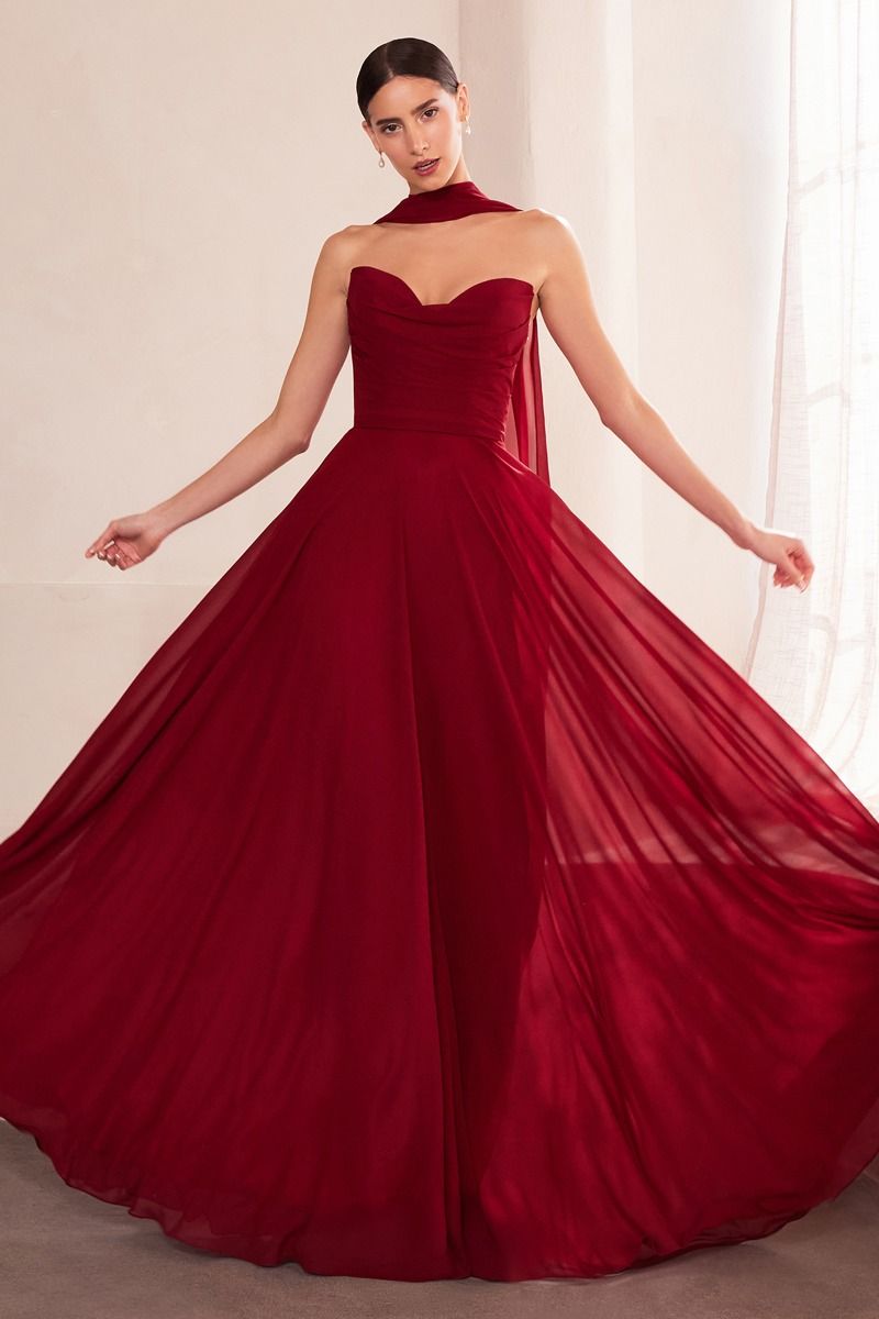 Strapless sweetheart neckline A-line dress